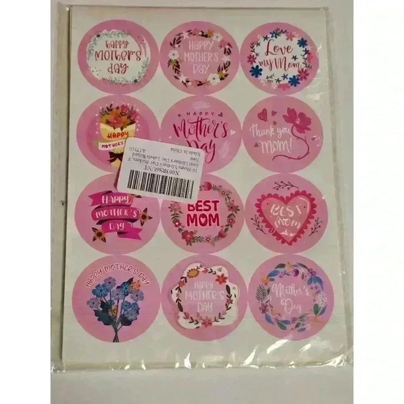 Unbranded Mother's Day Stickers, Party, 16 Sheets, Pink - Picture 1 of 8